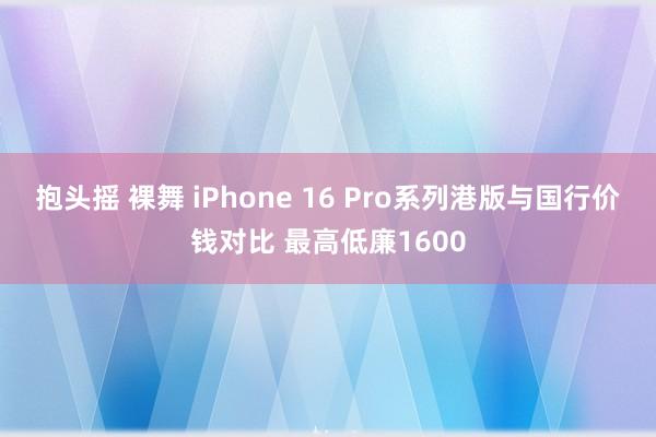 抱头摇 裸舞 iPhone 16 Pro系列港版与国行价钱对比 最高低廉1600