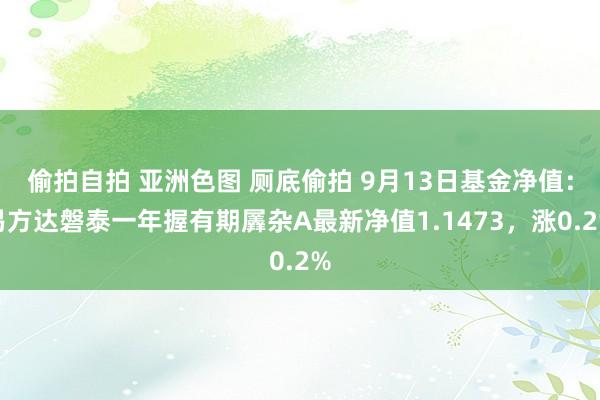 偷拍自拍 亚洲色图 厕底偷拍 9月13日基金净值：易方达磐泰一年握有期羼杂A最新净值1.1473，涨0.2%