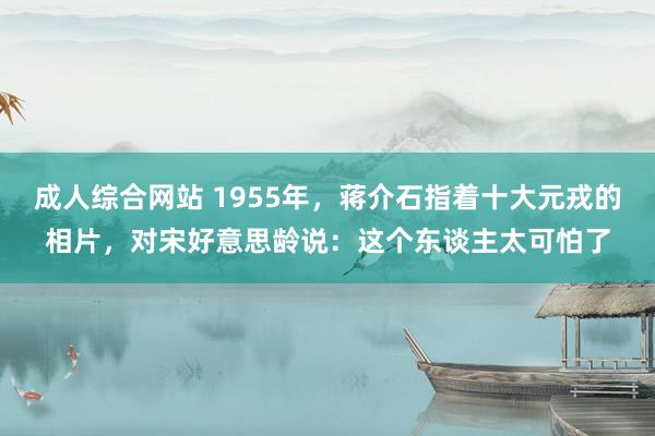 成人综合网站 1955年，蒋介石指着十大元戎的相片，对宋好意思龄说：这个东谈主太可怕了