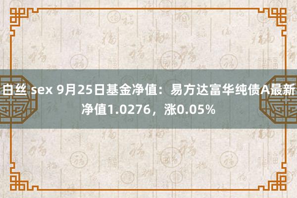 白丝 sex 9月25日基金净值：易方达富华纯债A最新净值1.0276，涨0.05%