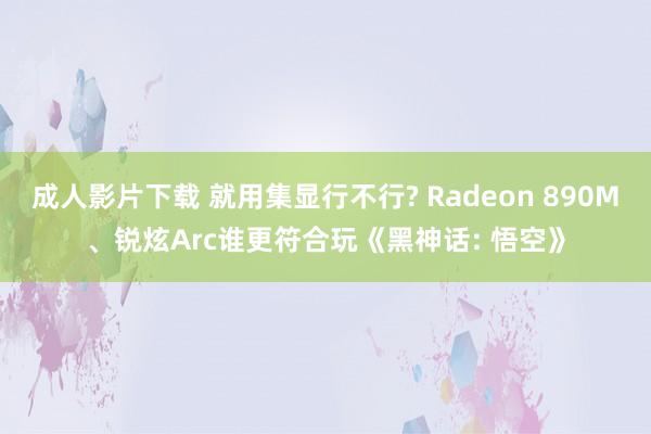 成人影片下载 就用集显行不行? Radeon 890M、锐炫Arc谁更符合玩《黑神话: 悟空》