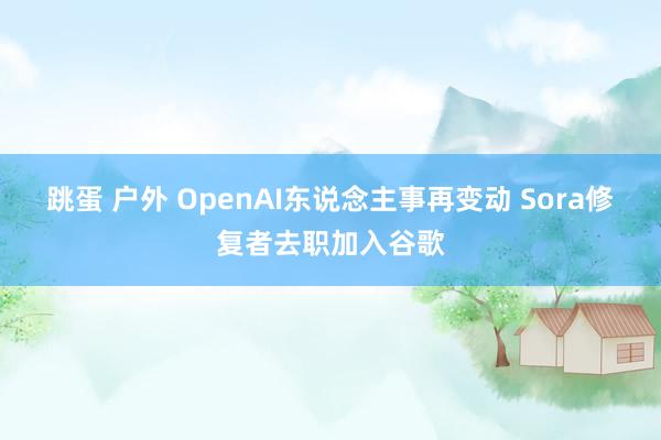 跳蛋 户外 OpenAI东说念主事再变动 Sora修复者去职加入谷歌