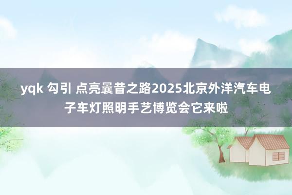 yqk 勾引 点亮曩昔之路2025北京外洋汽车电子车灯照明手艺博览会它来啦