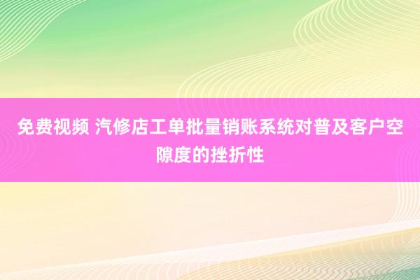 免费视频 汽修店工单批量销账系统对普及客户空隙度的挫折性