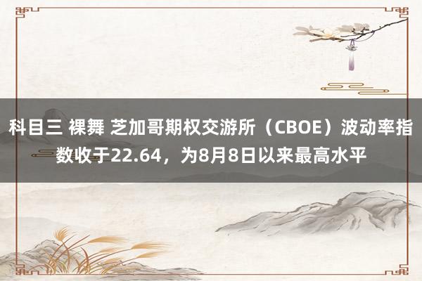 科目三 裸舞 芝加哥期权交游所（CBOE）波动率指数收于22.64，为8月8日以来最高水平