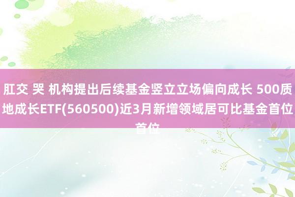 肛交 哭 机构提出后续基金竖立立场偏向成长 500质地成长ETF(560500)近3月新增领域居可比基金首位