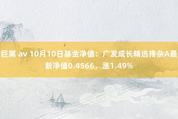 巨屌 av 10月10日基金净值：广发成长精选搀杂A最新净值0.4566，涨1.49%