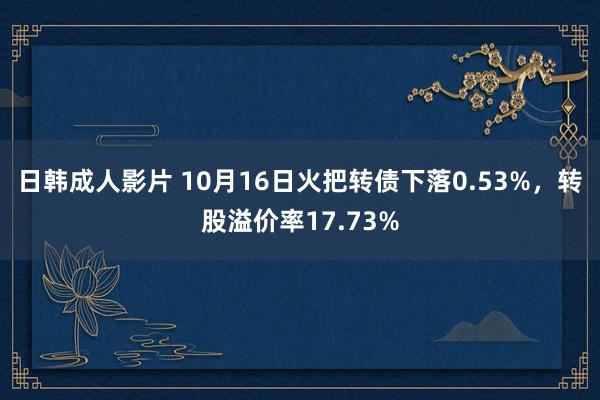 日韩成人影片 10月16日火把转债下落0.53%，转股溢价率17.73%