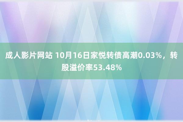 成人影片网站 10月16日家悦转债高潮0.03%，转股溢价率53.48%