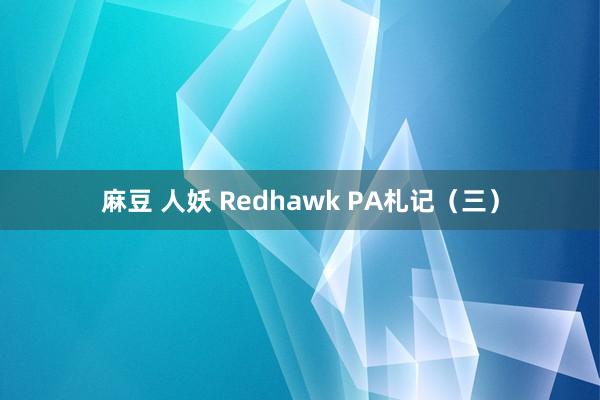 麻豆 人妖 Redhawk PA札记（三）