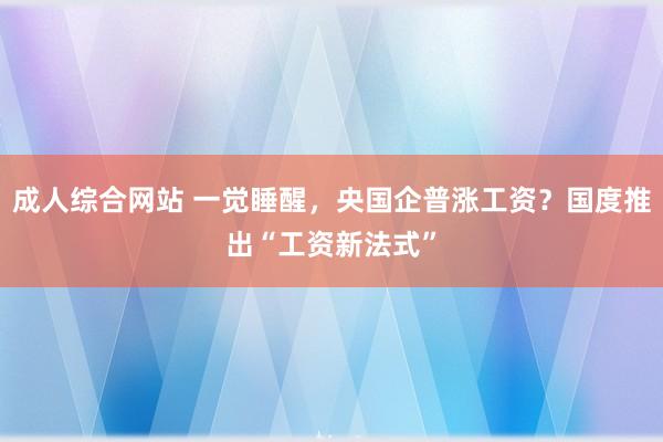 成人综合网站 一觉睡醒，央国企普涨工资？国度推出“工资新法式”