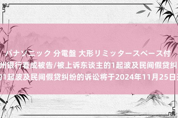 パナソニック 分電盤 大形リミッタースペース付 露出・半埋込両用形 广州银行看成被告/被上诉东谈主的1起波及民间假贷纠纷的诉讼将于2024年11月25日开庭