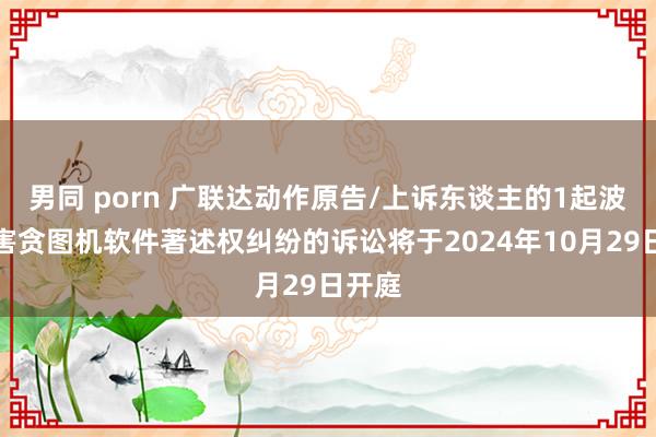 男同 porn 广联达动作原告/上诉东谈主的1起波及侵害贪图机软件著述权纠纷的诉讼将于2024年10月29日开庭