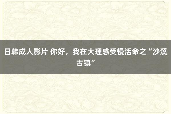 日韩成人影片 你好，我在大理感受慢活命之“沙溪古镇”