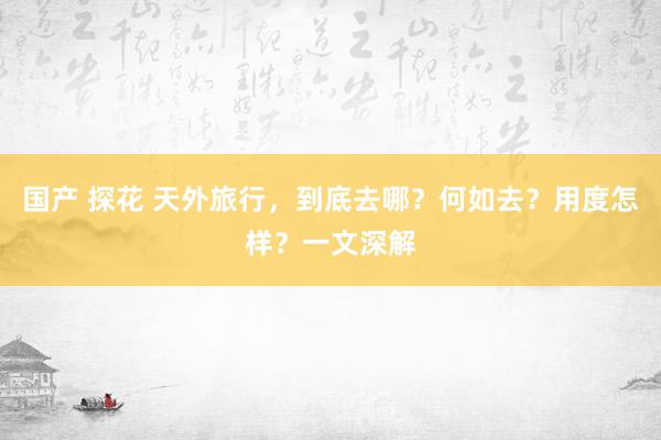 国产 探花 天外旅行，到底去哪？何如去？用度怎样？一文深解