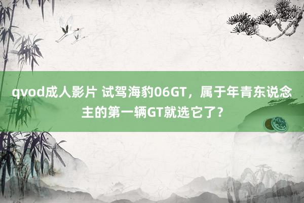 qvod成人影片 试驾海豹06GT，属于年青东说念主的第一辆GT就选它了？