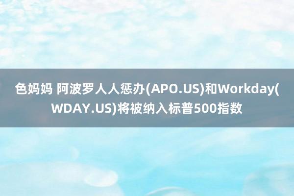 色妈妈 阿波罗人人惩办(APO.US)和Workday(WDAY.US)将被纳入标普500指数