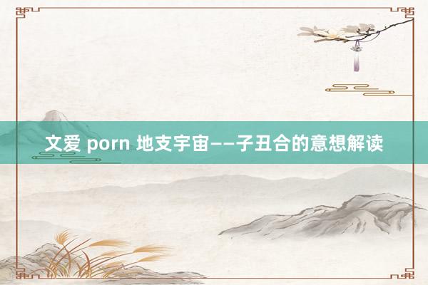 文爱 porn 地支宇宙——子丑合的意想解读