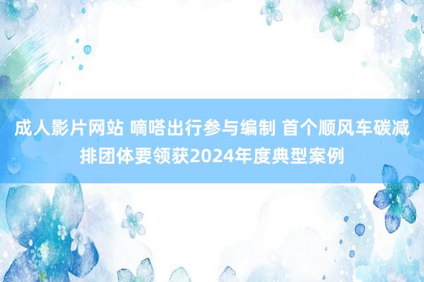 成人影片网站 嘀嗒出行参与编制 首个顺风车碳减排团体要领获2024年度典型案例