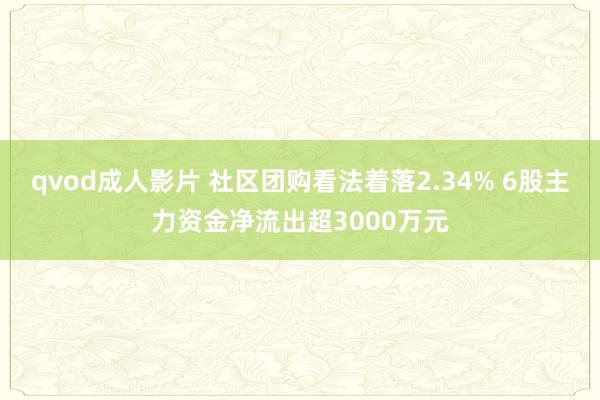 qvod成人影片 社区团购看法着落2.34% 6股主力资金净流出超3000万元