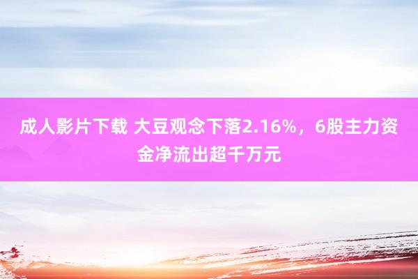 成人影片下载 大豆观念下落2.16%，6股主力资金净流出超千万元