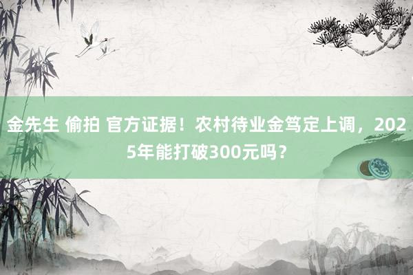 金先生 偷拍 官方证据！农村待业金笃定上调，2025年能打破300元吗？