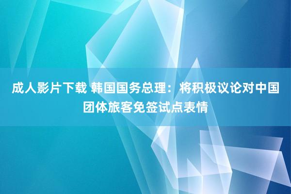 成人影片下载 韩国国务总理：将积极议论对中国团体旅客免签试点表情