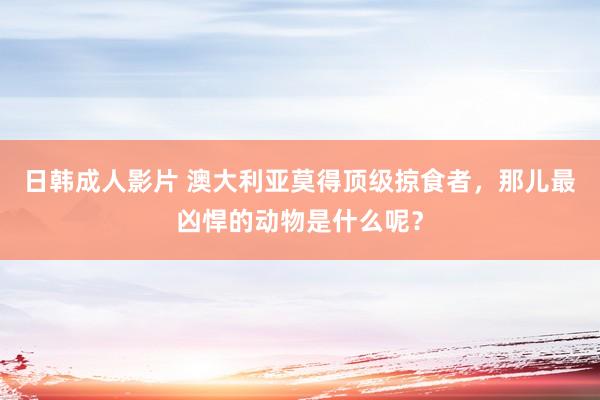 日韩成人影片 澳大利亚莫得顶级掠食者，那儿最凶悍的动物是什么呢？