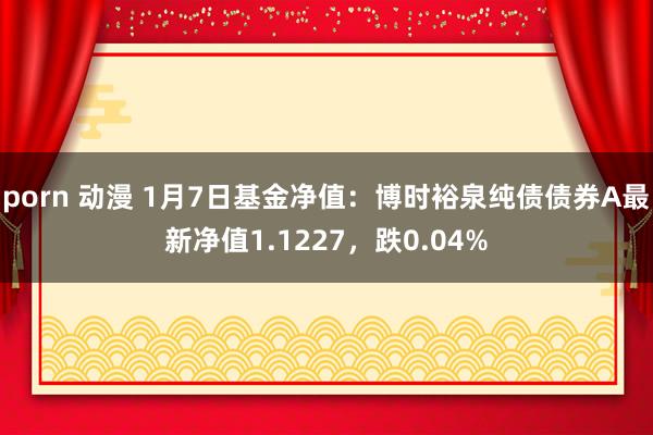 porn 动漫 1月7日基金净值：博时裕泉纯债债券A最新净值1.1227，跌0.04%