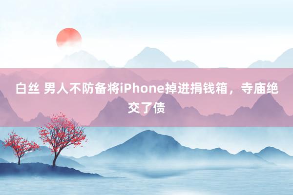 白丝 男人不防备将iPhone掉进捐钱箱，寺庙绝交了债